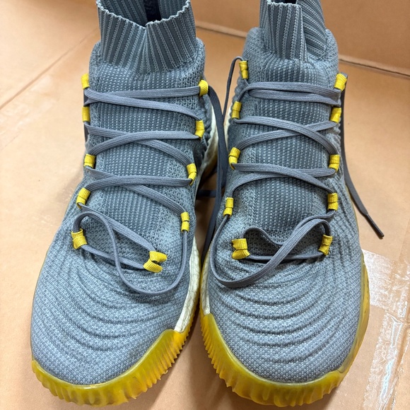 Adidas Crazy Explosive 2017 Primeknit Grey Yellow Mens Basketball Sneakers US 11 - Picture 1 of 4